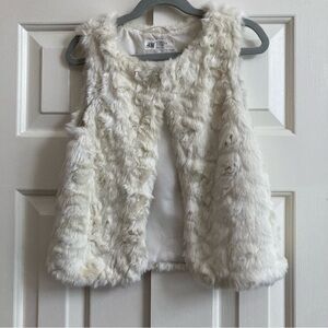 H&M Kids Ivory Faux Fur Vest
